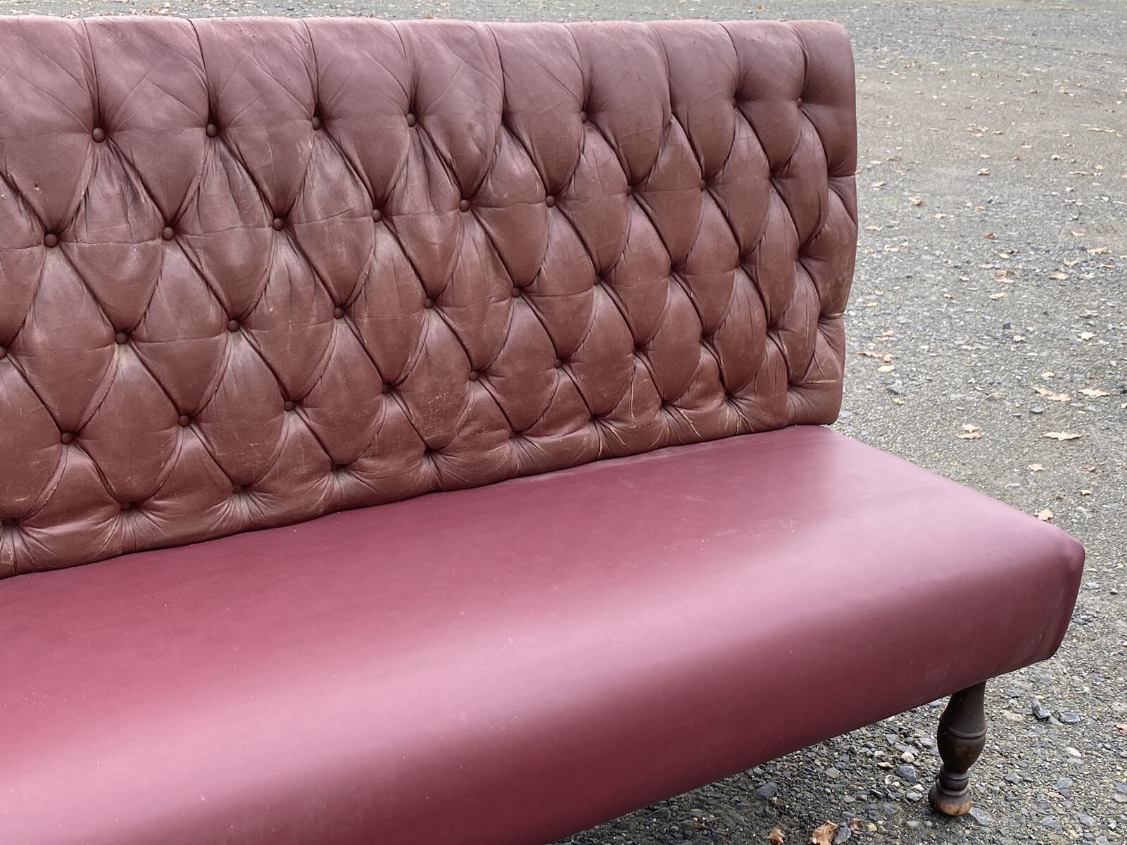 1930s bistro bench in faux leather