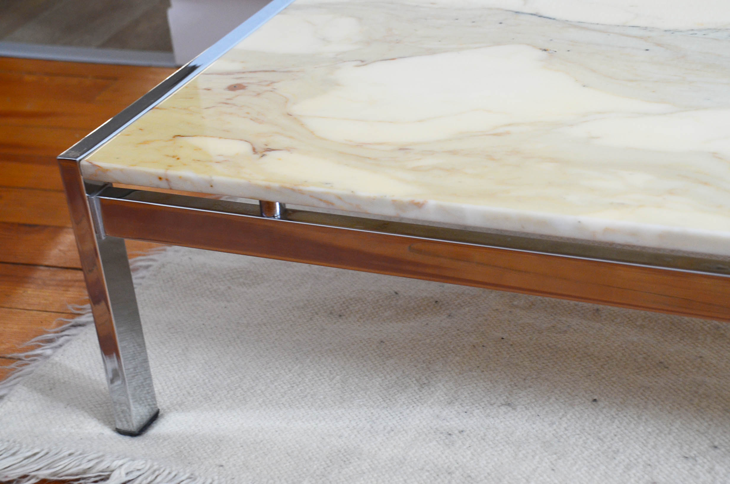 Marble and metal coffee table 70s