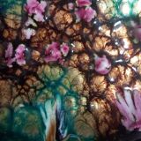 Two vintage enamelled copper tidies