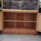 Grande Bibliothèque, Vitrine en bois massif, Design Fonctionnel 1950, 1960