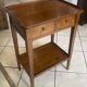 Table d’appoint 2 tiroirs merisier 1950