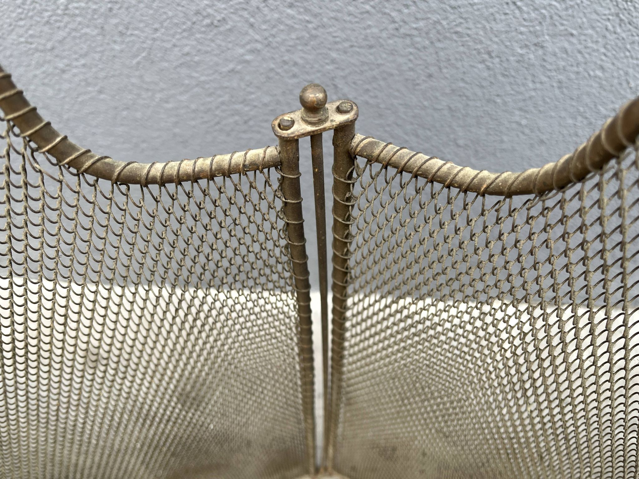 Old 19th century fireplace screen, 4-panel spark arrester