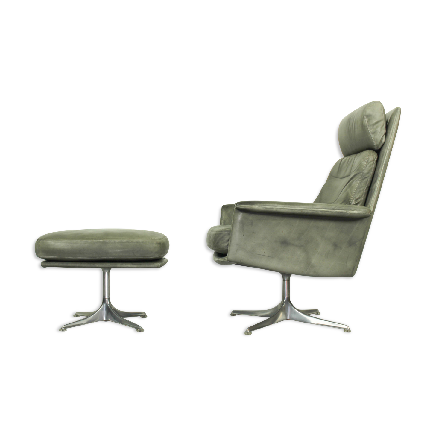 Sedia Swivel Highback Chair with matching ottoman by Horst Brüning for Cor, 1960s – Grey Leather