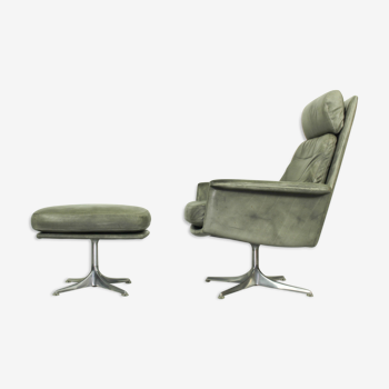 Sedia Swivel Highback Chair with matching ottoman by Horst Brüning for Cor, 1960s – Grey Leather