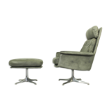 Sedia Swivel Highback Chair with matching ottoman by Horst Brüning for Cor, 1960s – Grey Leather