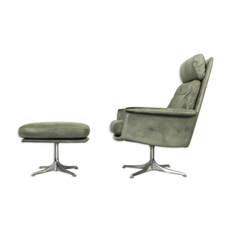 Sedia Swivel Highback Chair with matching ottoman by Horst Brüning for Cor, 1960s – Grey Leather