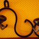 80 cm long wall coat door, made of wrought iron with 5 Suspensions in Bakelite - 70s