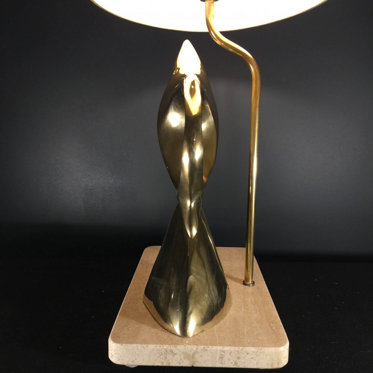 Hollywood Regency modernist stylized fish table lamp / sculpture, bro