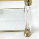 Rectangular Glass Coffee Table with Brass and Acrylic Glass Frame