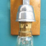 Pair art deco aluminum sconces