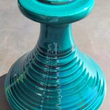 Emerald green ceramic candle holder