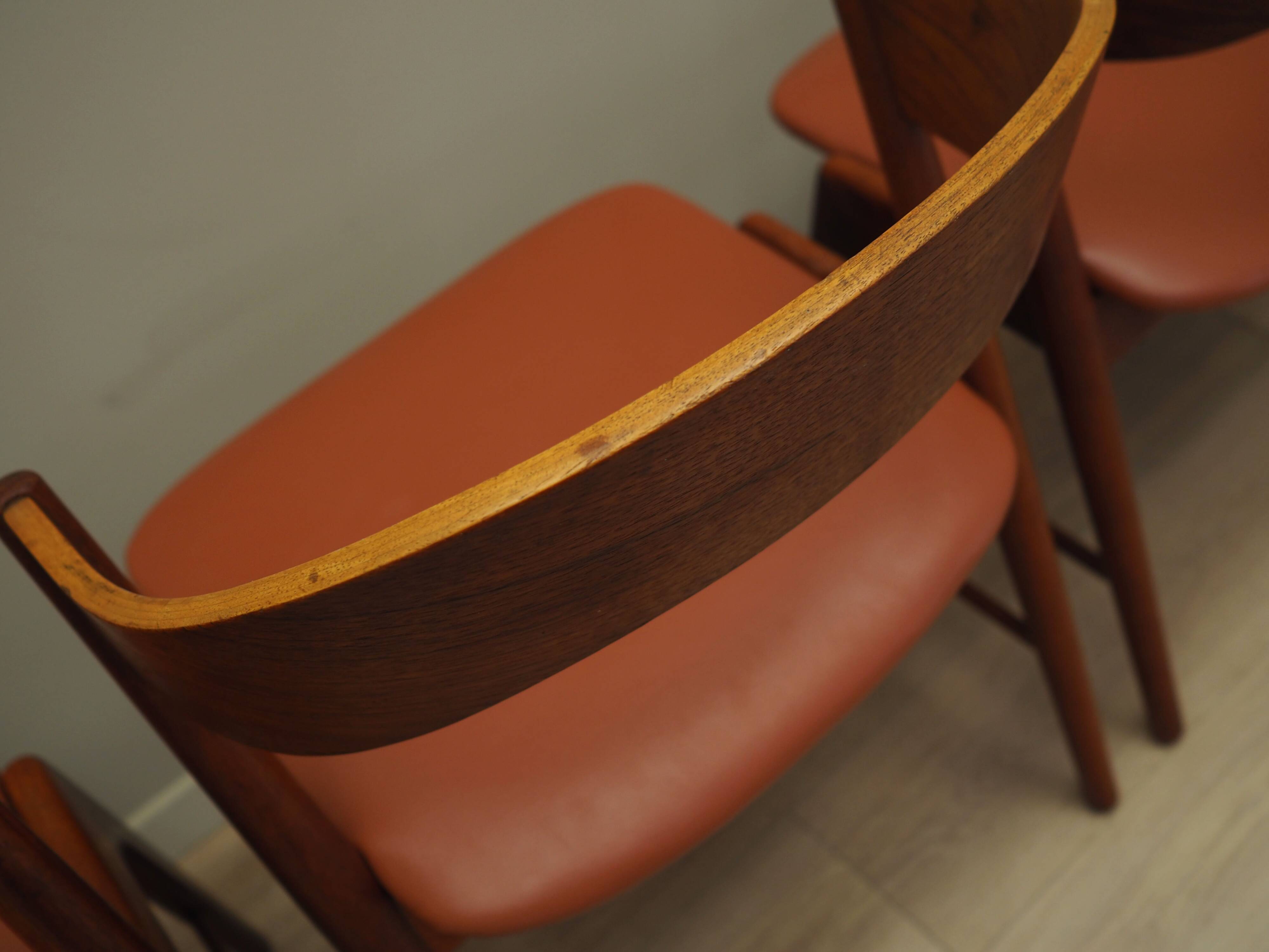 Set of four teak chairs, Danish design, 1970s, manufacture: Korup Stolefabrik