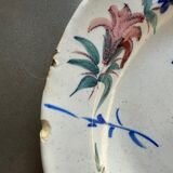 Plat en faïence - XIXème décor fleurs