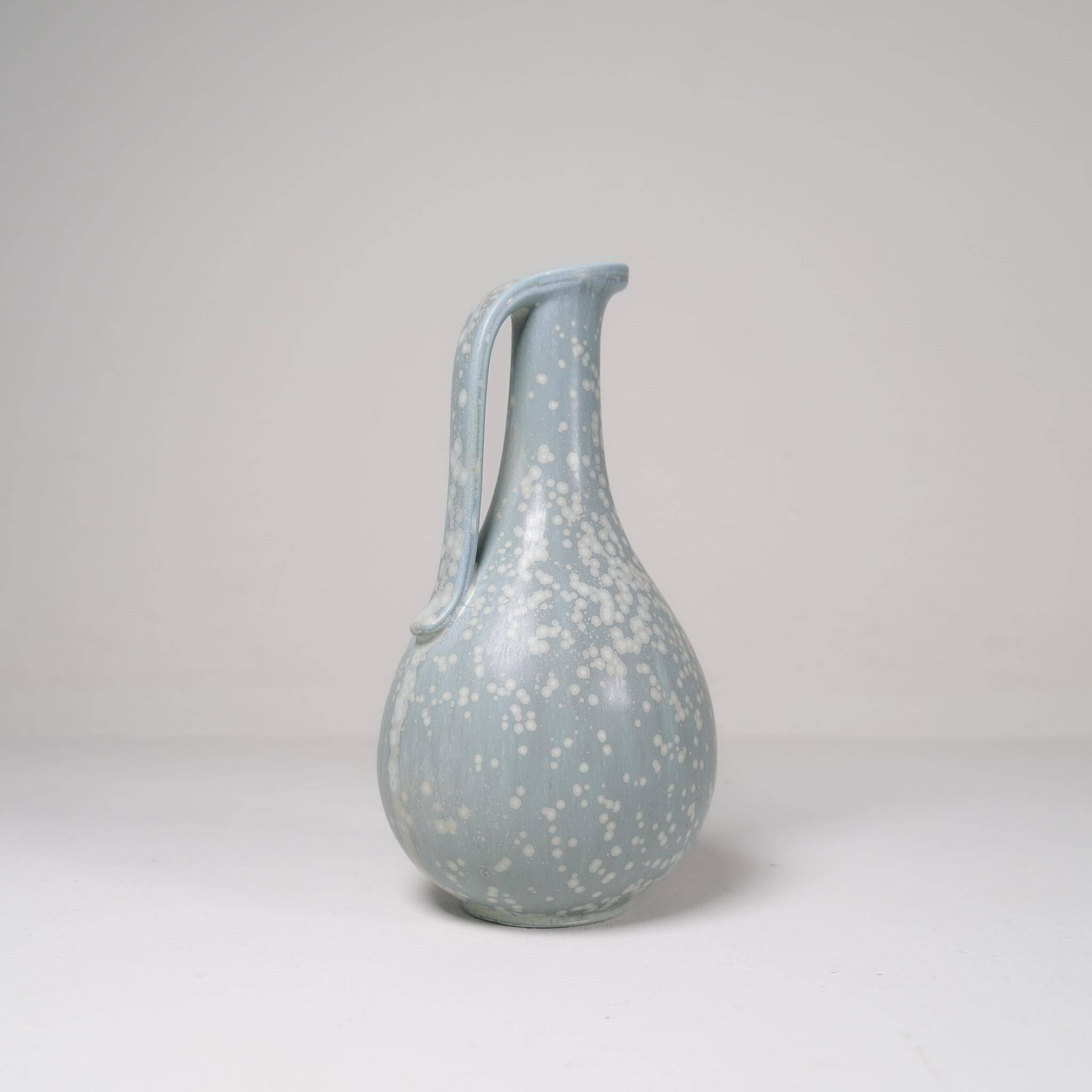 Mid-century modern three-piece ceramic set by Rörstrand, Gunnar Nylund, Sweden, 1950s.