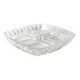 Mid-century Divided Serving Plate / Clear Appetizer Tray / Italy / 1970s