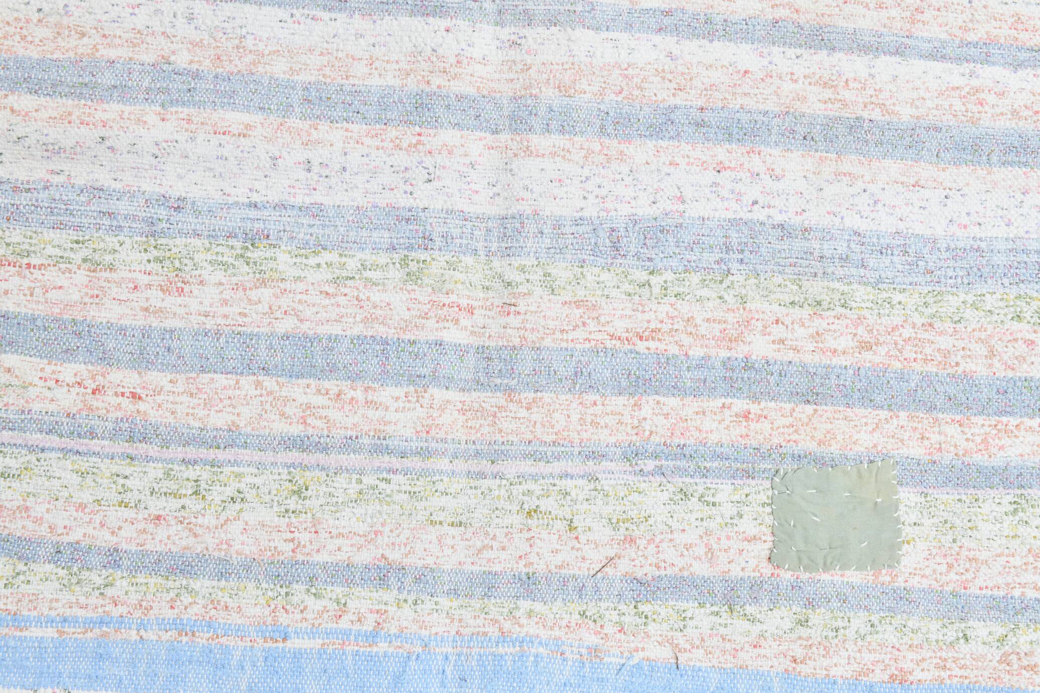 Light Blue & Off White Striped Kilim Rug, 230x310Cm