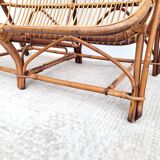 Vintage bench or rattan sofa 1960