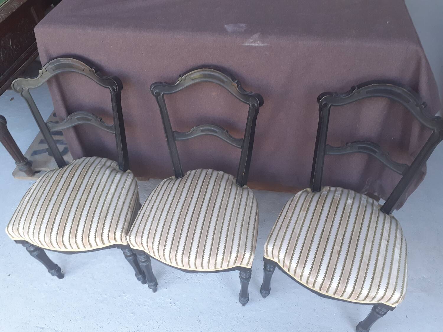 Set of 3 antique Napoleon III style chairs