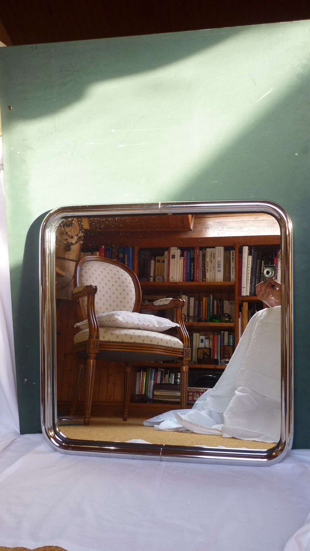 Square chrome mirror 1970  - 61x61cm