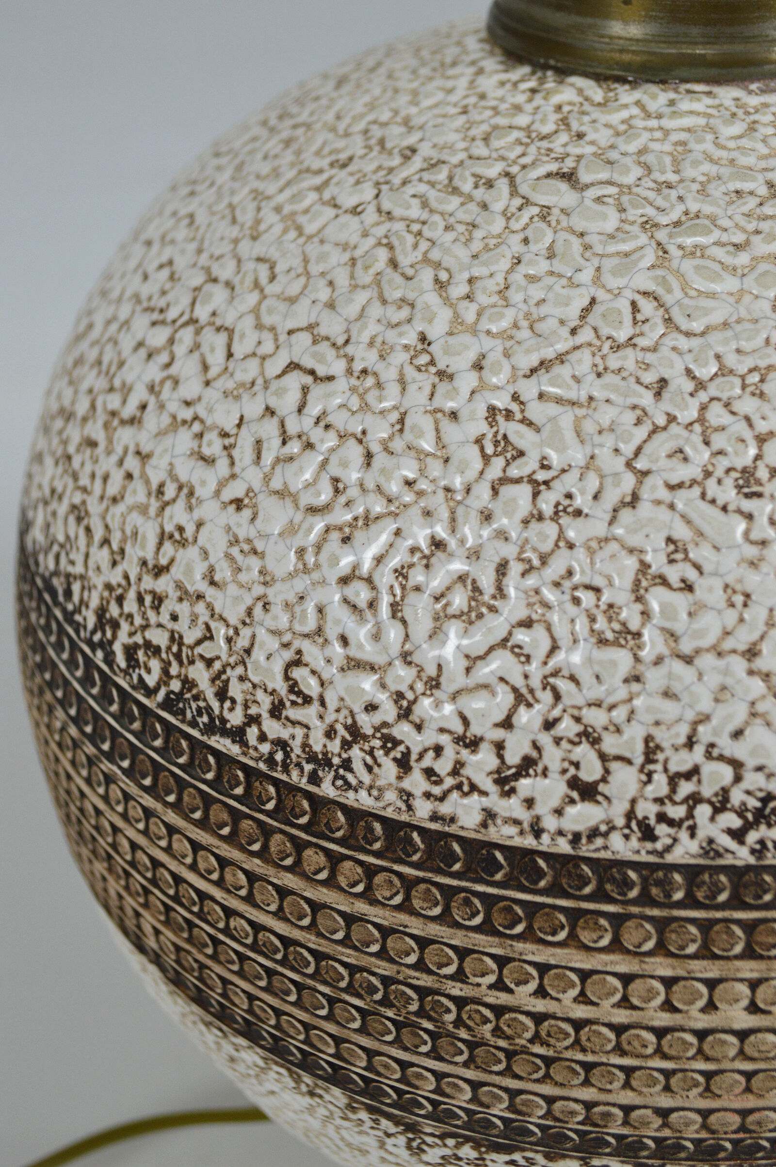 Round art deco ceramic lamp besnard style