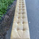 Vintage Italian industrial bench in leather and metal.