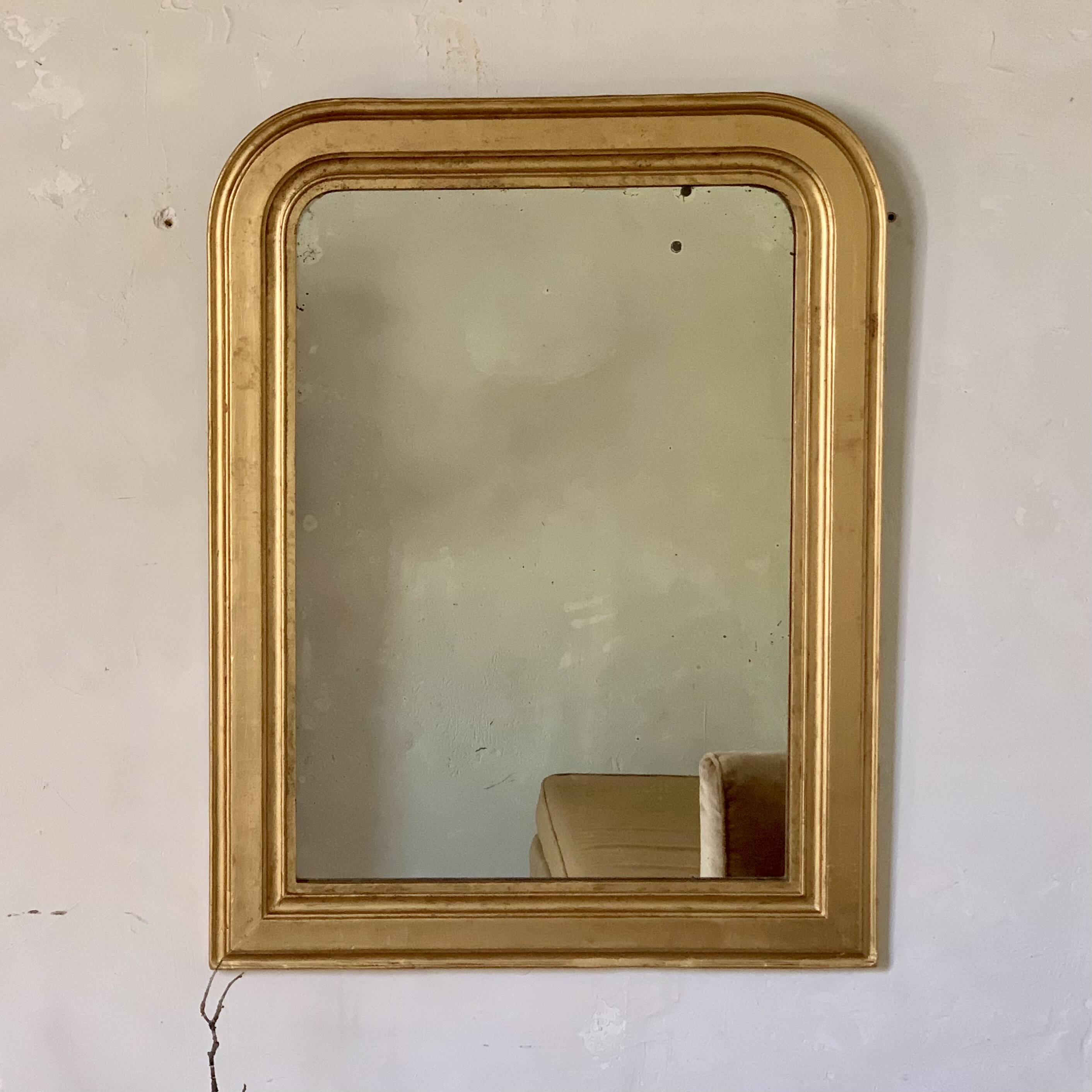 Louis Philippe overmantel fireplace mirror in gold