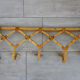 Vintage rattan coat rack 5 hooks 50s