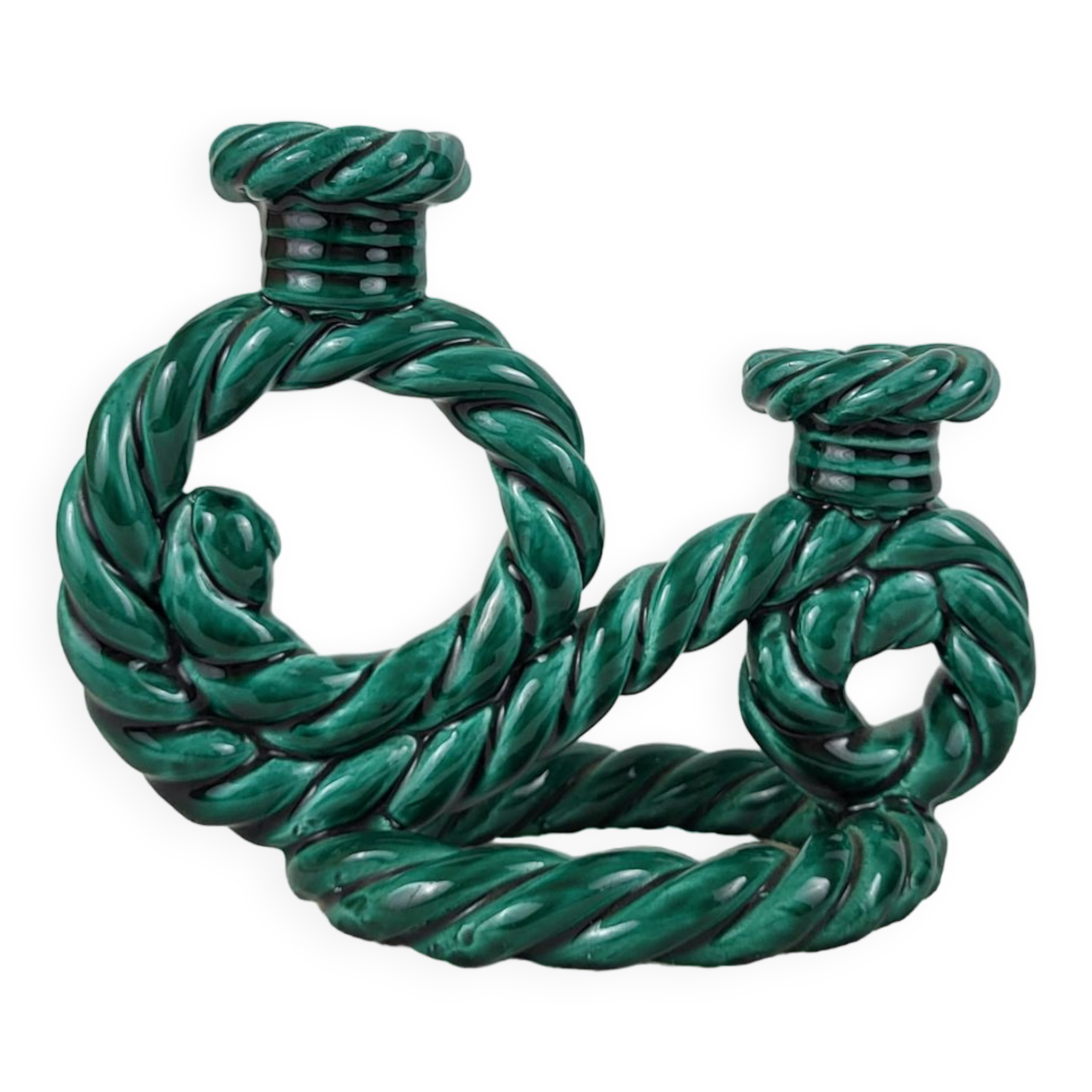 Candlestick 2 ceramic lights from Vallauris