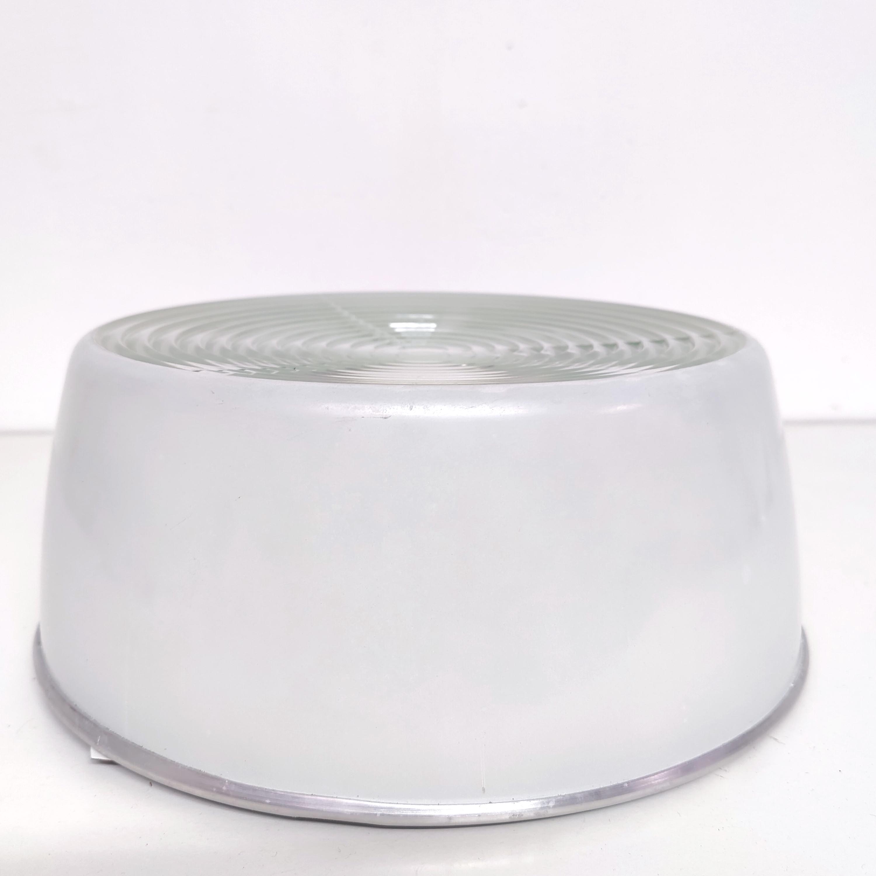 Ceiling lamp or wall lamp Holophane white opaline glass 1970 diameter 30cm