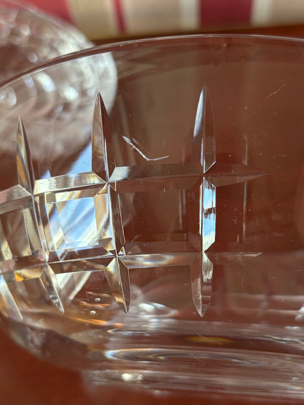 Saladier et 6 bols en cristal ciselé, service à punch, service à glace Cristallerie de Lorraine