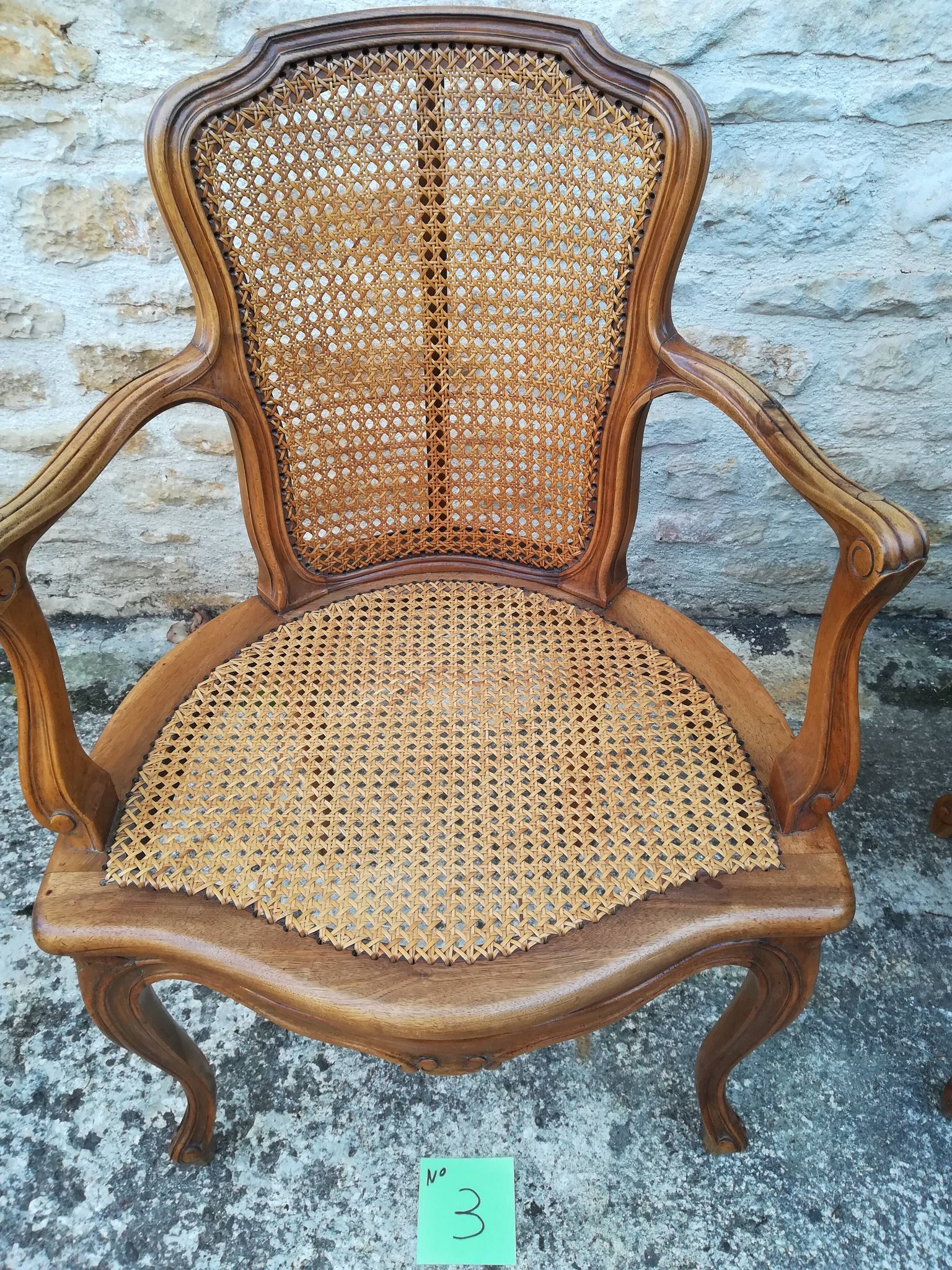 Caned armchairs in Louis XV style