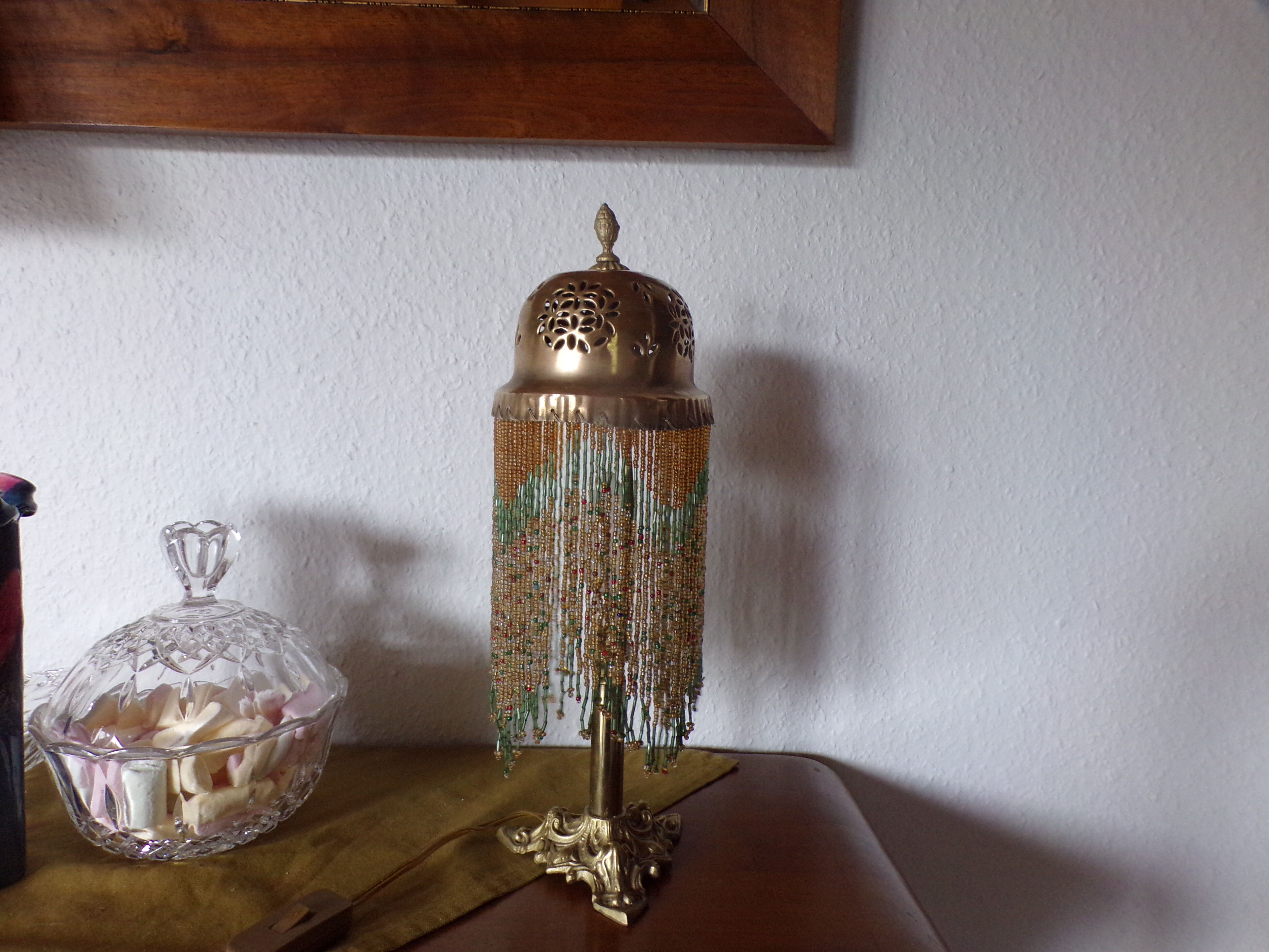Bedside lamp bronze and brass