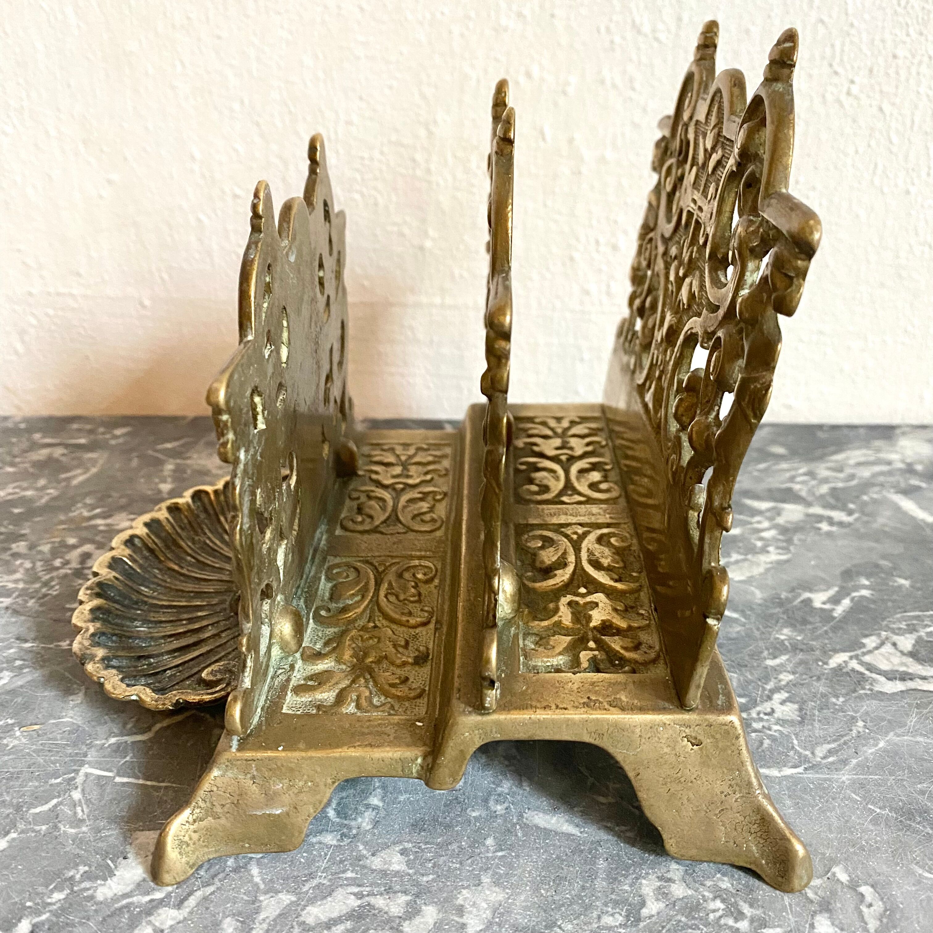 Vintage letter holder in gilded brass