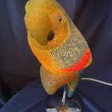 Vintage parrot lamp soft plastic and chrome table lamp exotic lamp