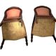 Pair of Louis Philippe armchairs in solid mahogany