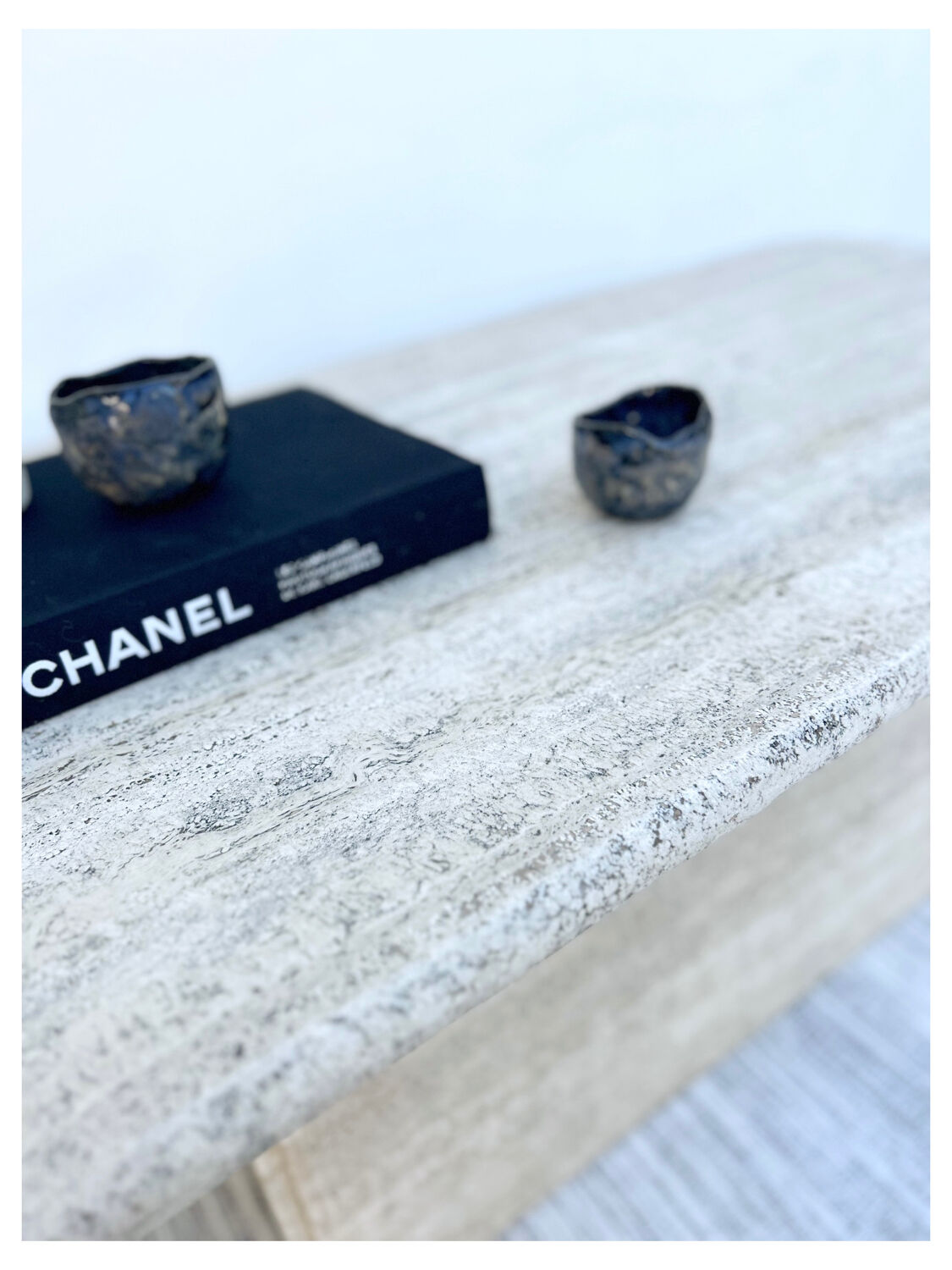 Travertine coffee table