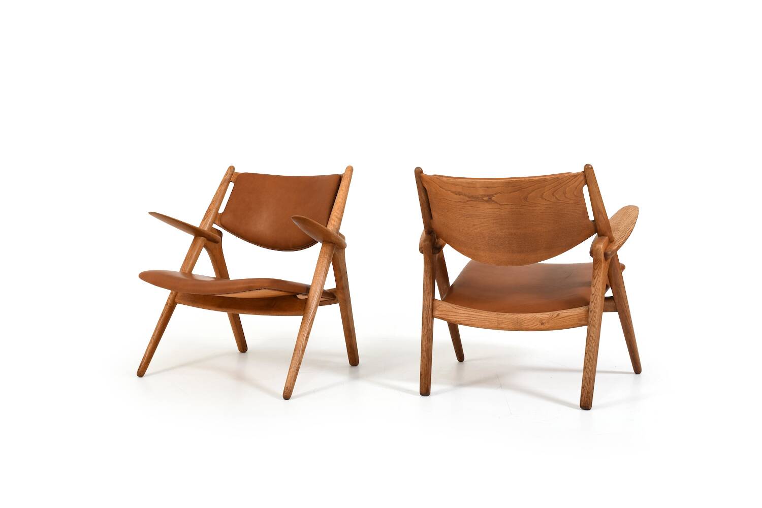 Fauteuils en chêne CH-28 de Hans J. Wegner