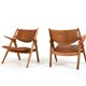 Fauteuils en chêne CH-28 de Hans J. Wegner
