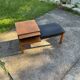 Vintage teak telephone bench with vinyl seat, 1960s