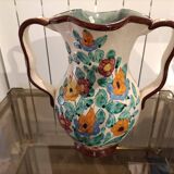 Handled vase with floral decoration signed Cerart Monaco