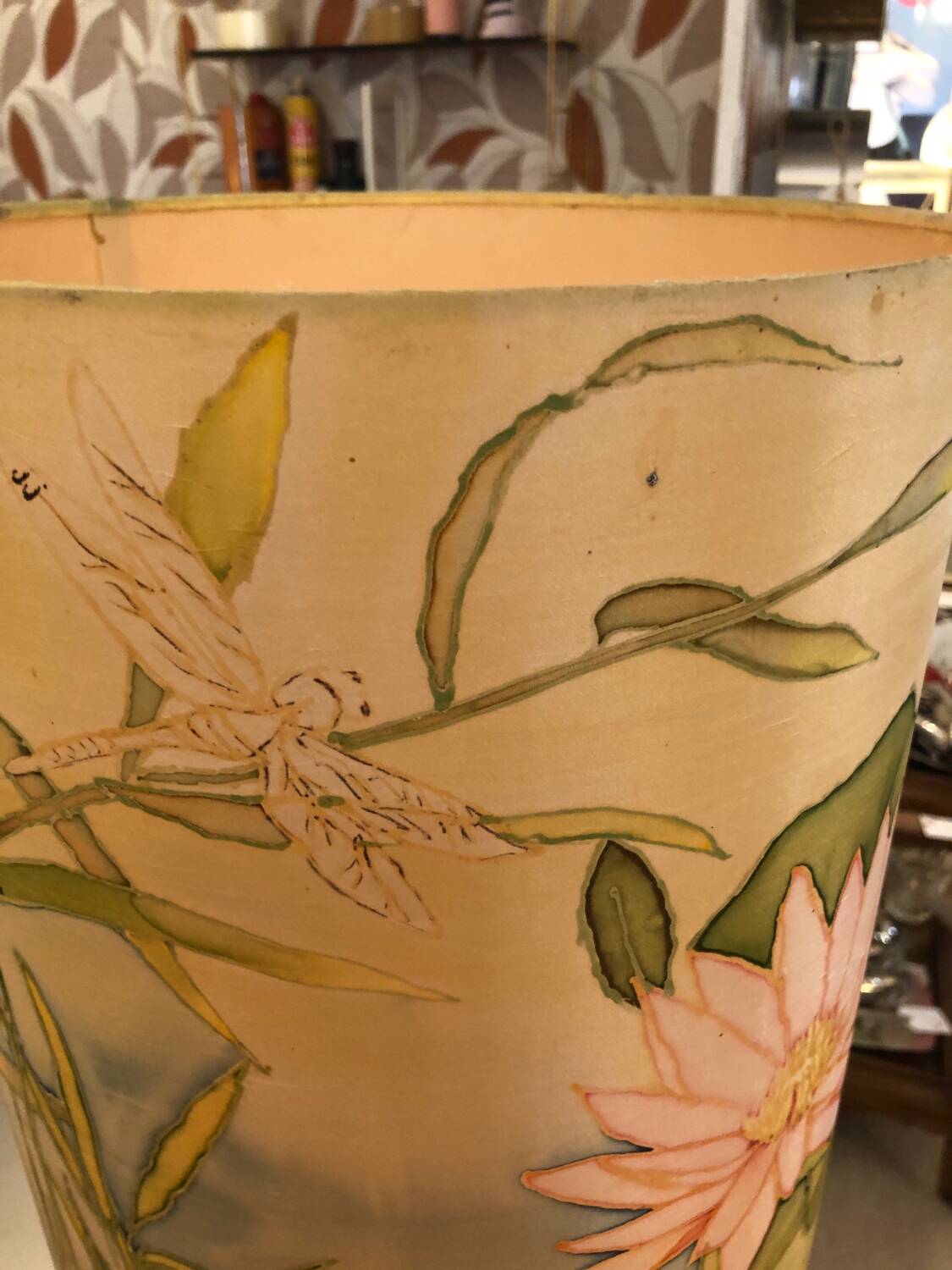 Copper and silk lamp, 1970