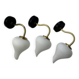 Lot of 3 old vintage opaline wall lights