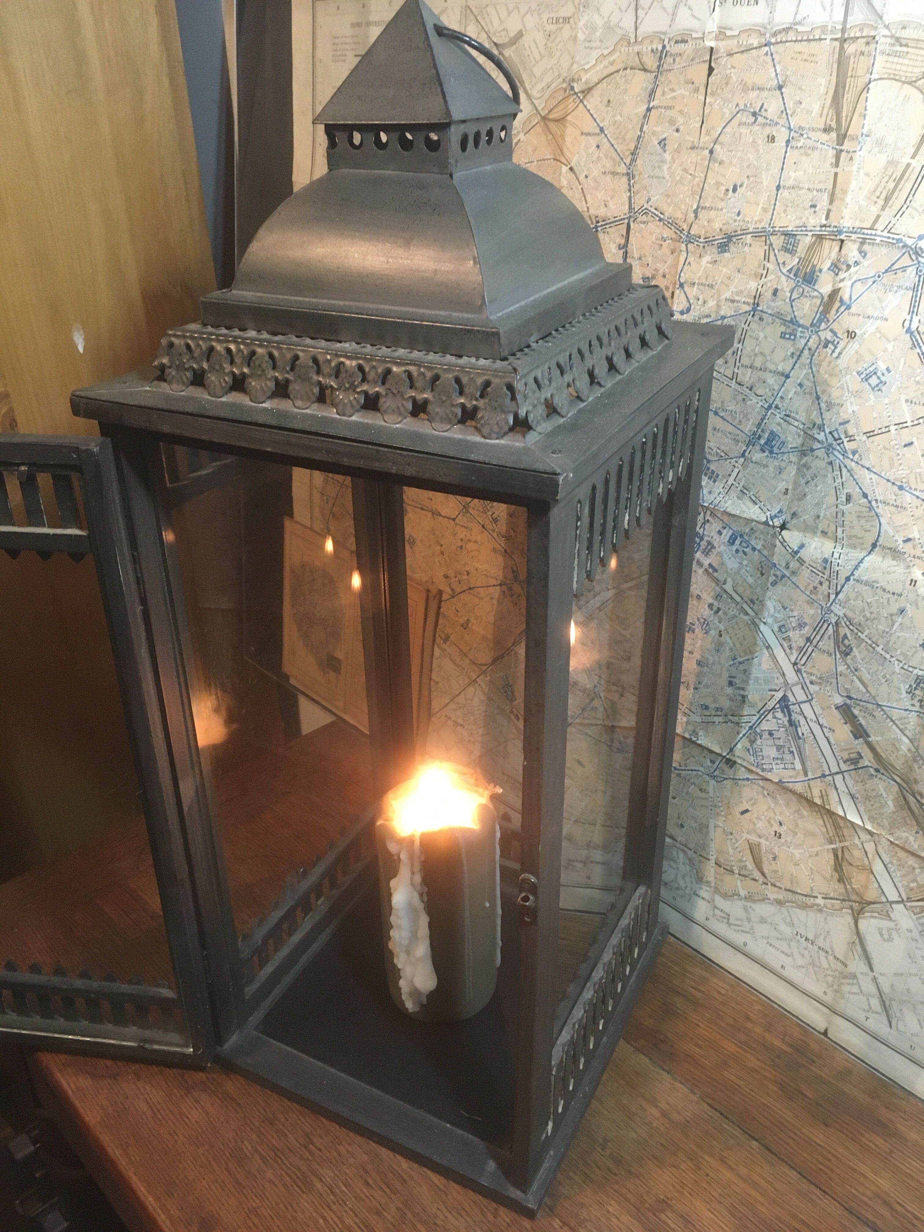 Wood and iron photophore lantern