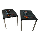 Paire de tables d’appoint carreaux Belarti