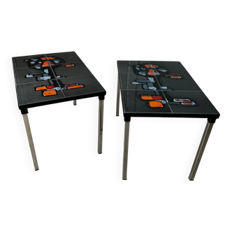 Paire de tables d’appoint carreaux Belarti