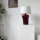 Red ceramic table lamp from the 70s