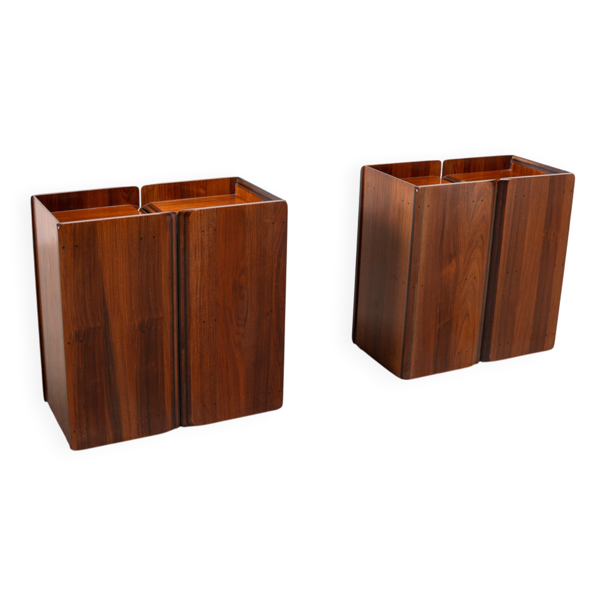 Rare rosewood side cabinets Afra Tobia Scarpa for Maxalto
