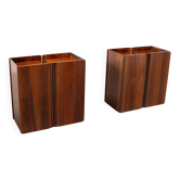 Rare rosewood side cabinets Afra Tobia Scarpa for Maxalto