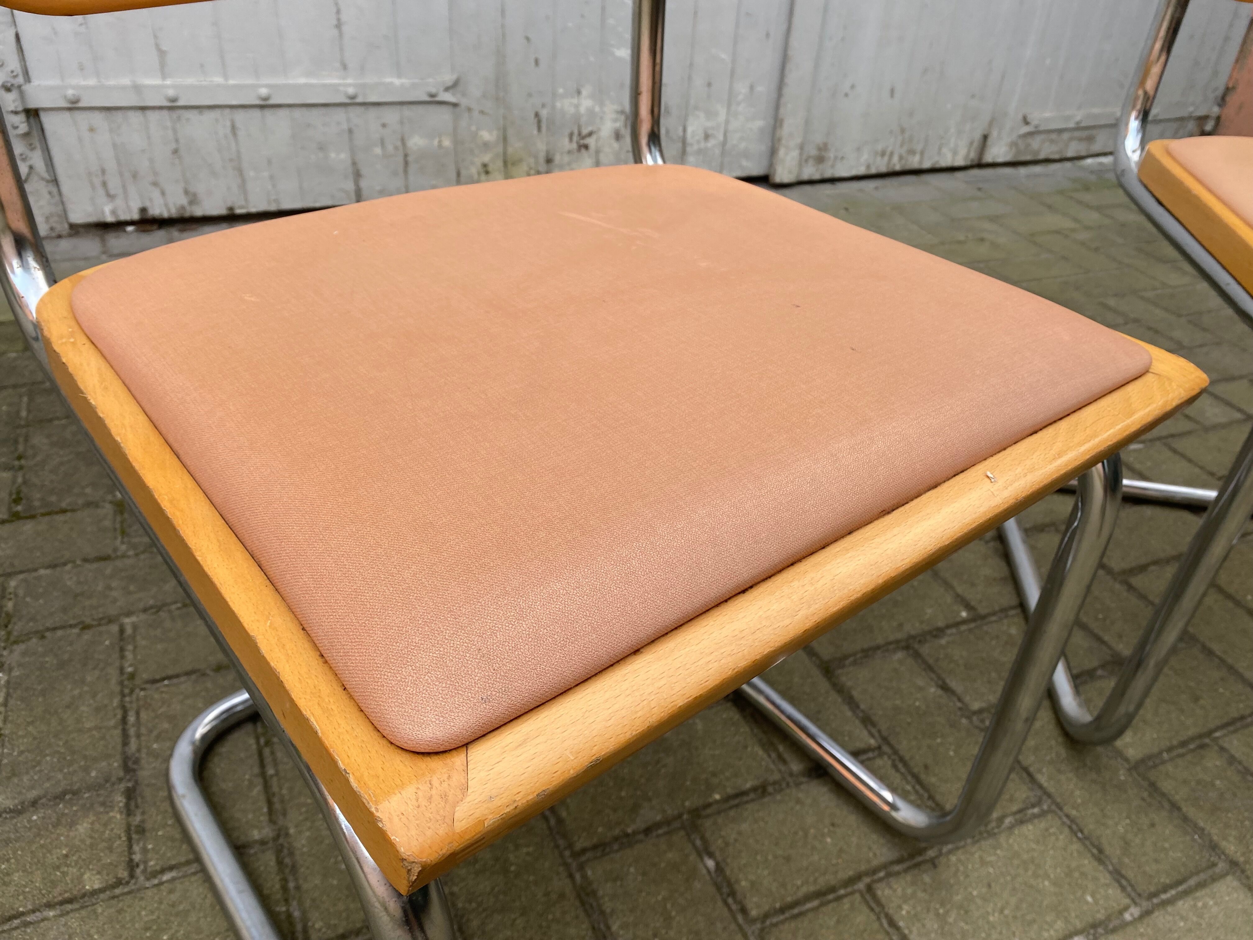 Pair of chairs by Marcel Breuer Cesca B32 skaï 1960