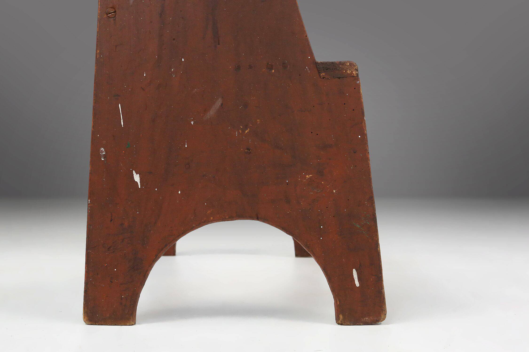 Industrial Wooden Stepladder, France ca. 1900